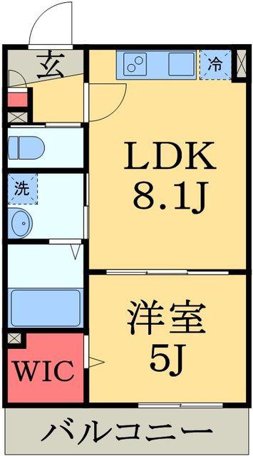 BR四街道(1LDK/1階)の間取り写真