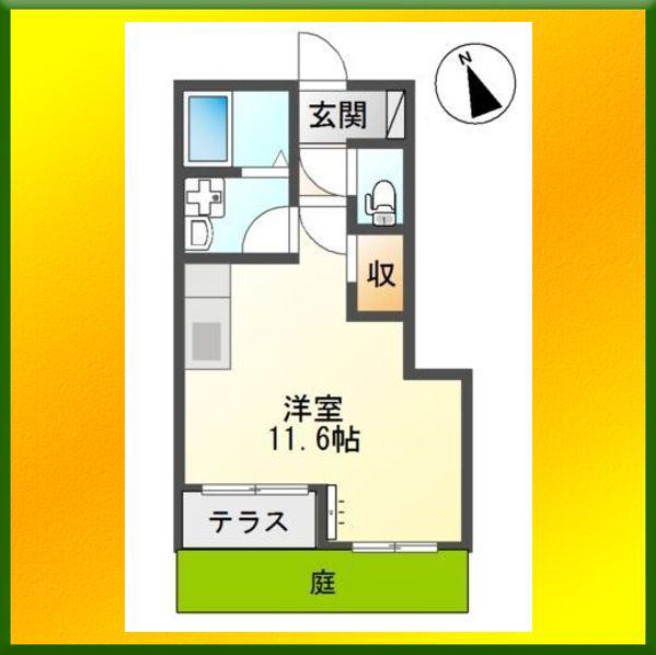 ダブルクインテット(ワンルーム/1階)の間取り写真