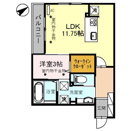 LIEN(1LDK/1階)の間取り写真
