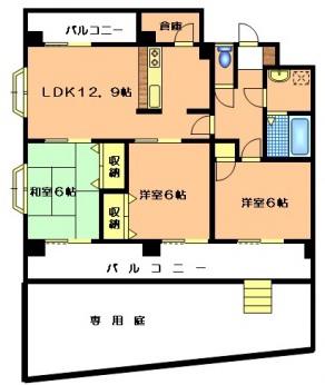 CASA 5番館(3LDK/1階)の間取り写真