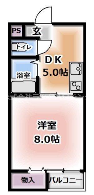 マンションサンベル(1DK/3階)の間取り写真