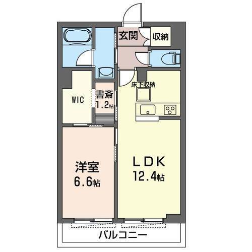 BLOOM(1LDK/2階)の間取り写真