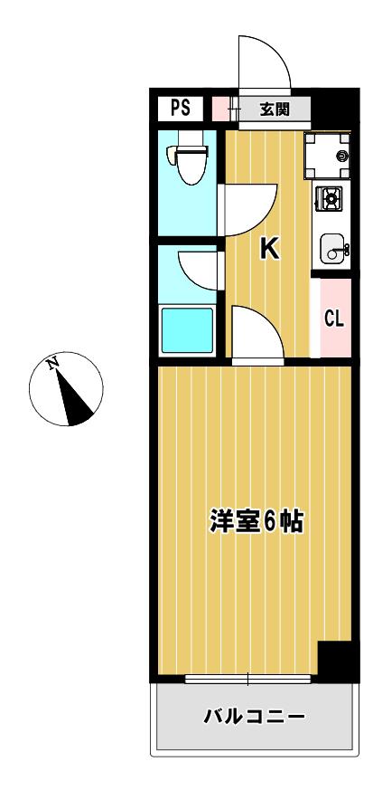 井上ビル(1K/3階)の間取り写真