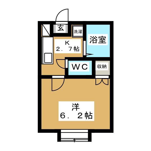 ディアロック(1K/1階)の間取り写真