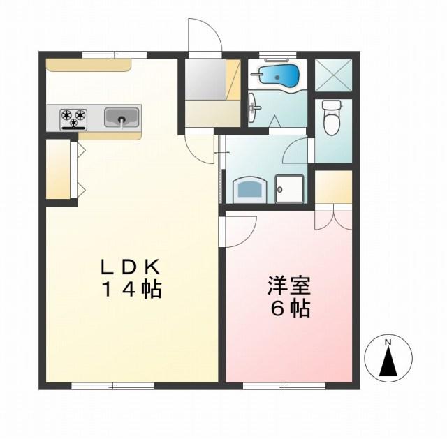 グリーンサイドパーク(1LDK/1階)の間取り写真