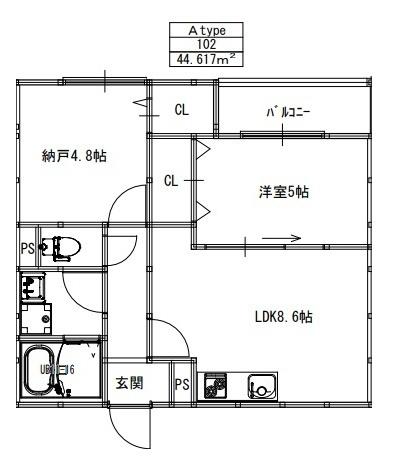 EIJU蒲生4丁目(1LDK/1階)の間取り写真