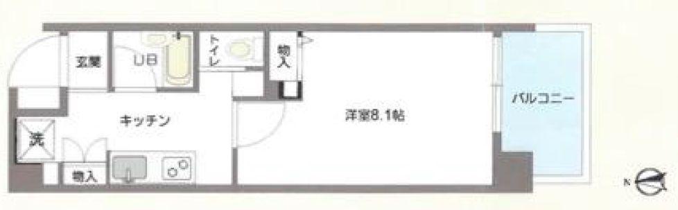 グランデール登戸(1K/2階)の間取り写真