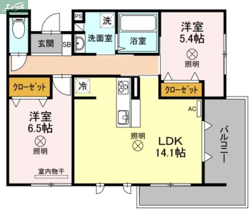 グランド レジデンス(2LDK/2階)の間取り写真