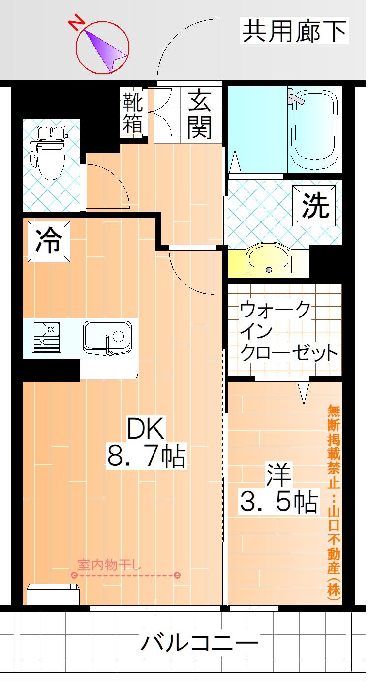 カームネス豊田II (1DK/3階)の間取り写真