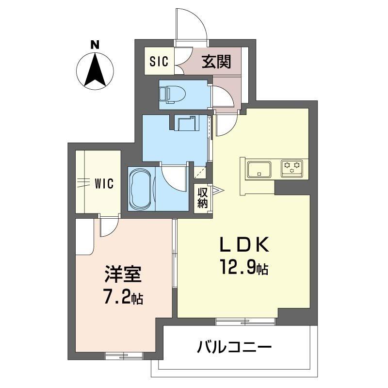 ガーデン鵠(1LDK/2階)の間取り写真
