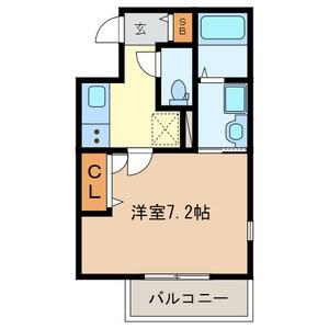 カーサ・ヴィエント(1K/3階)の間取り写真