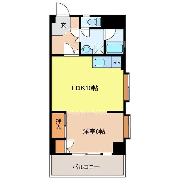 エステート・ミト D棟(1LDK/3階)の間取り写真