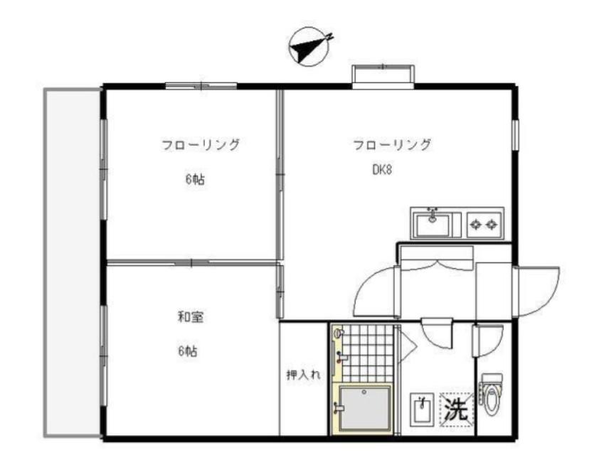 PRIERII(2DK/2階)の間取り写真