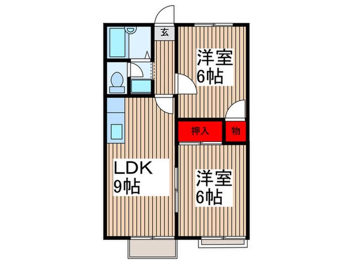 コスモハイツ美杉台(2LDK/2階)の間取り写真