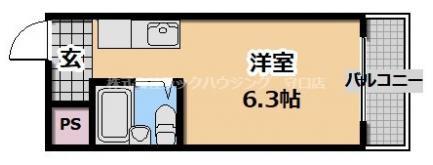 フロンティア21(ワンルーム/3階)の間取り写真