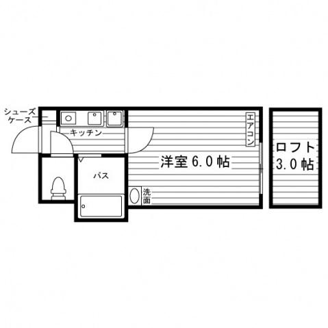 グランコート(1K/1階)の間取り写真