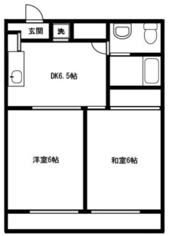 パークサイド関(2DK/3階)の間取り写真