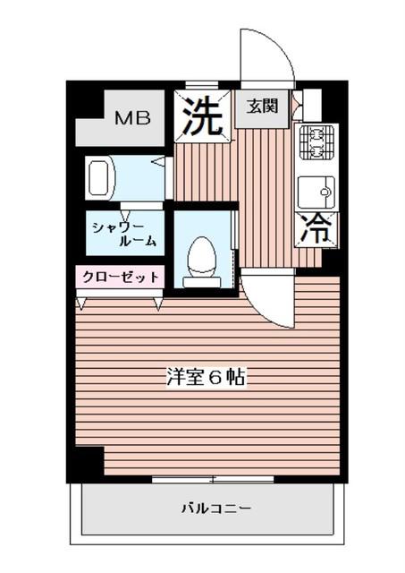 ウィンドワードMA(1K/2階)の間取り写真