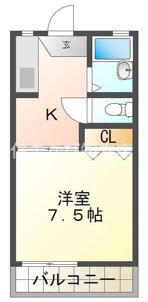 エンドレスAT(1K/2階)の間取り写真