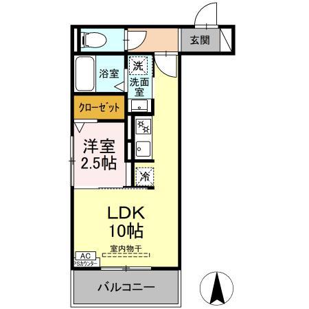 D-HILLS野口(1LDK/2階)の間取り写真