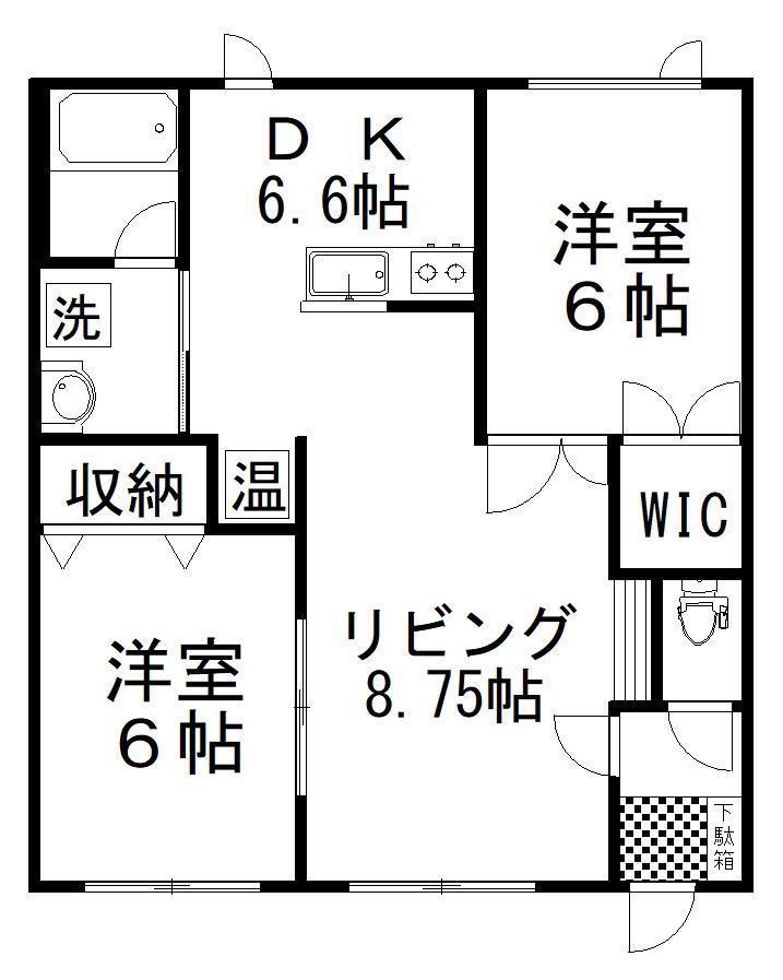 LIGAREIII(2LDK/2階)の間取り写真
