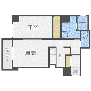 レフィナード北12条(1LDK/2階)の間取り写真
