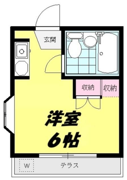 リバティハイツ(ワンルーム/1階)の間取り写真
