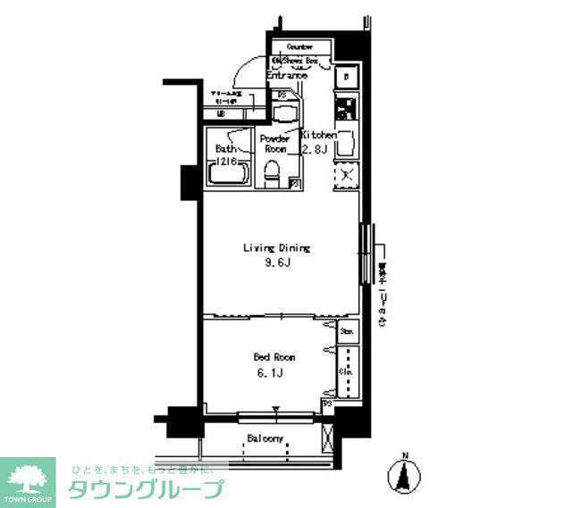 パークアクシス亀戸(1LDK/14階)の間取り写真