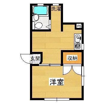 コーポ城東(1K/1階)の間取り写真