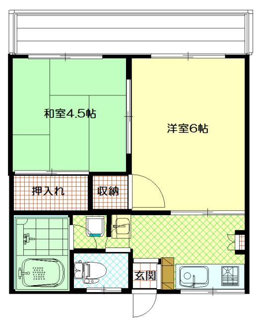 マンション加藤(2K/2階)の間取り写真