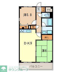 LA VITA COMODA(2DK/3階)の間取り写真
