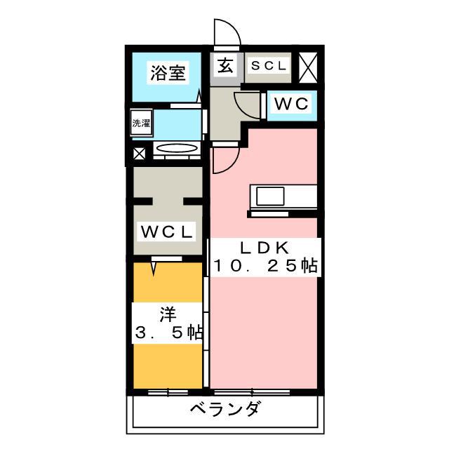 BELLE FLUER(1LDK/1階)の間取り写真