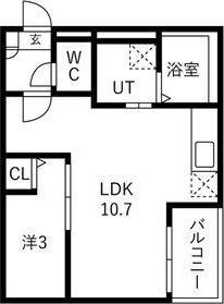 JACK SHINHAMAI(1LDK/3階)の間取り写真