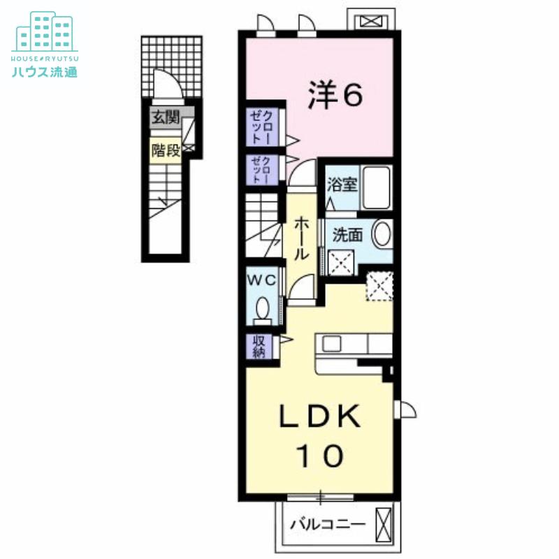 レガシー北陽台 II(1LDK/2階)の間取り写真