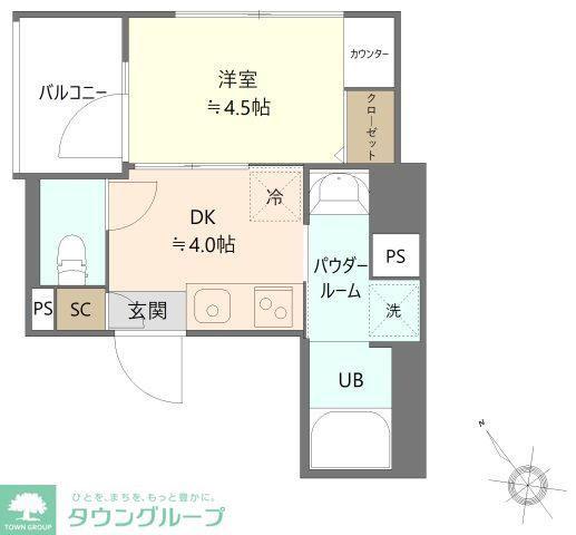 JR総武線 新小岩駅 徒歩7分 10階建 築5年(1DK/8階)の間取り写真