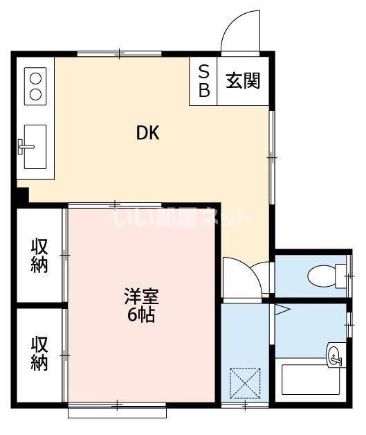 根本ハイム(1DK/2階)の間取り写真