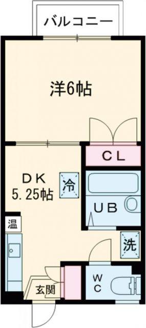 セジュール田隈A(1DK/1階)の間取り写真