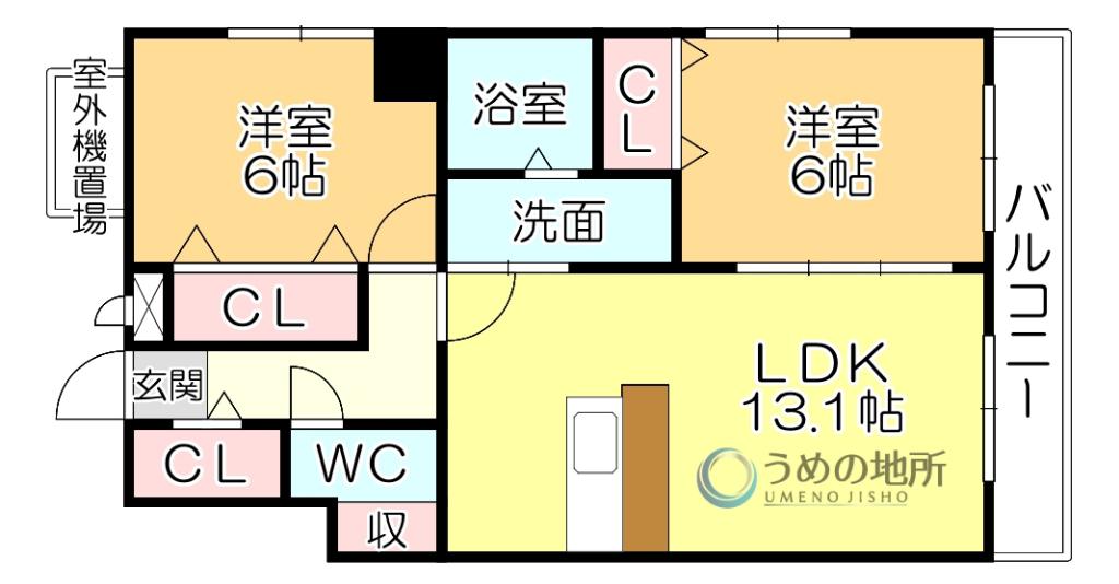 MARKSFORT花畑(2LDK/3階)の間取り写真