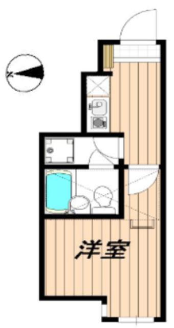 BEテラス赤羽(1K/1階)の間取り写真