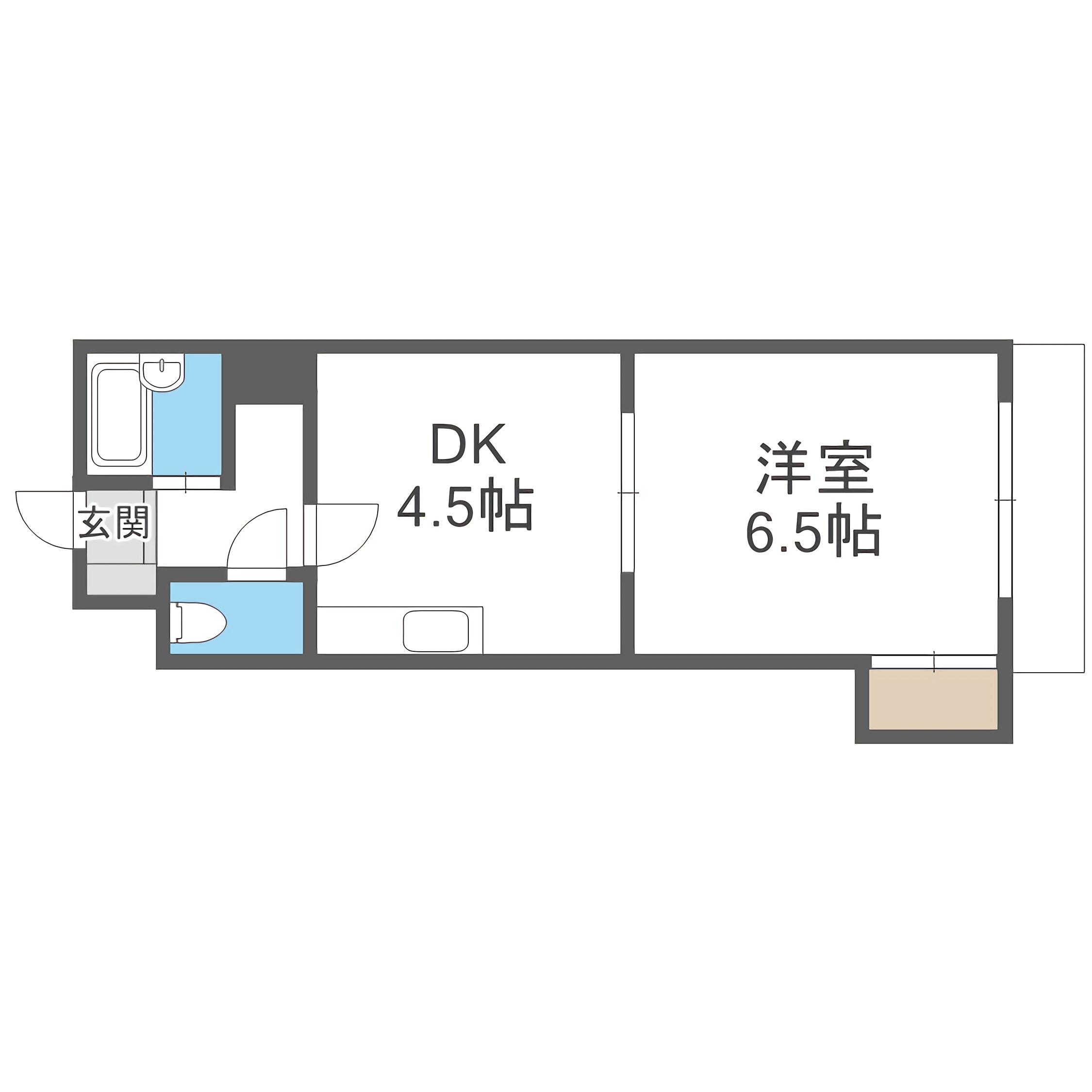 103松井ビル(1DK/9階)の間取り写真