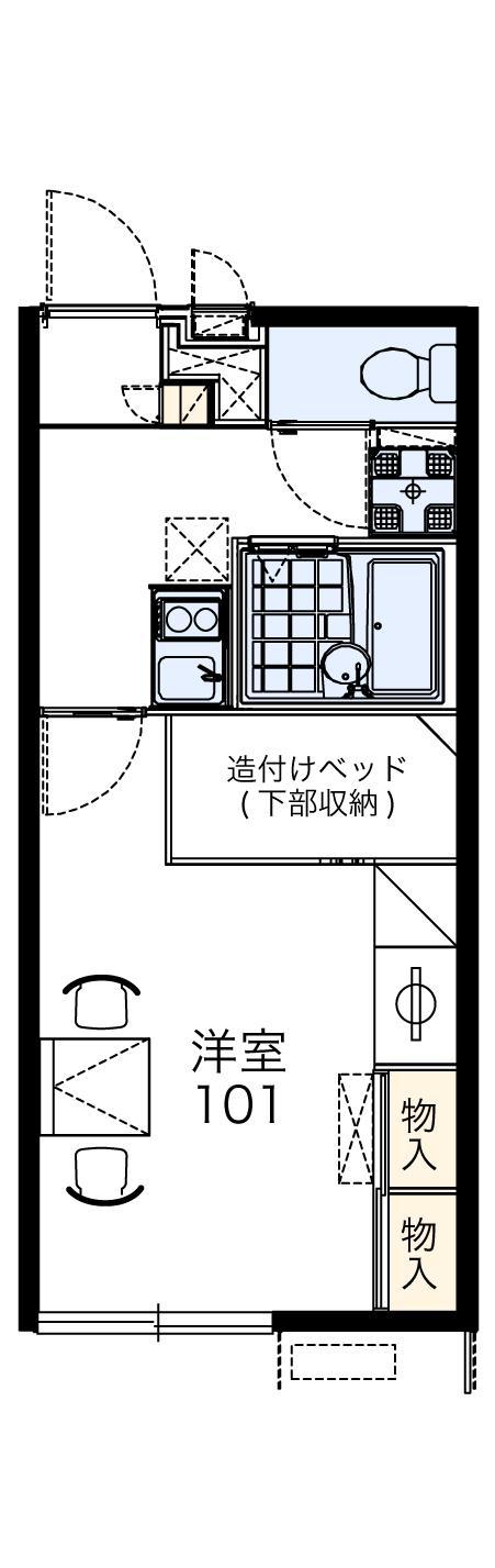 レオパレスFOREVER(1K/2階)の間取り写真