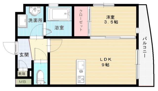 野田神田館(1LDK/2階)の間取り写真