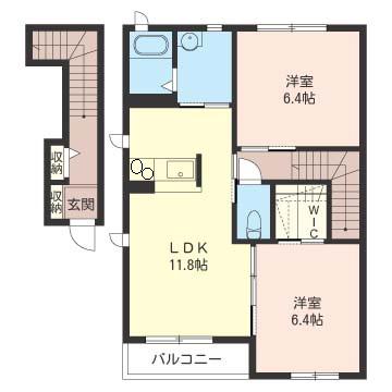 ヴィセオ・セ・ラ・ヴィA(2LDK/1階)の間取り写真