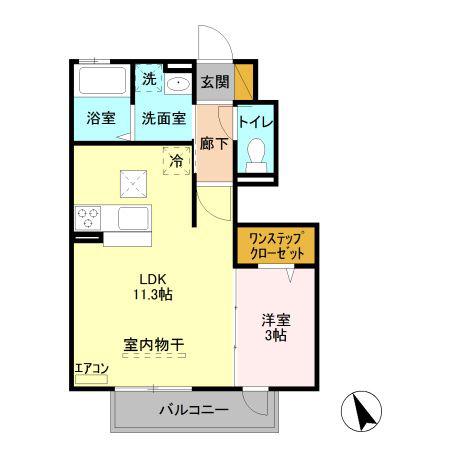 メゾンアクアI(1LDK/1階)の間取り写真