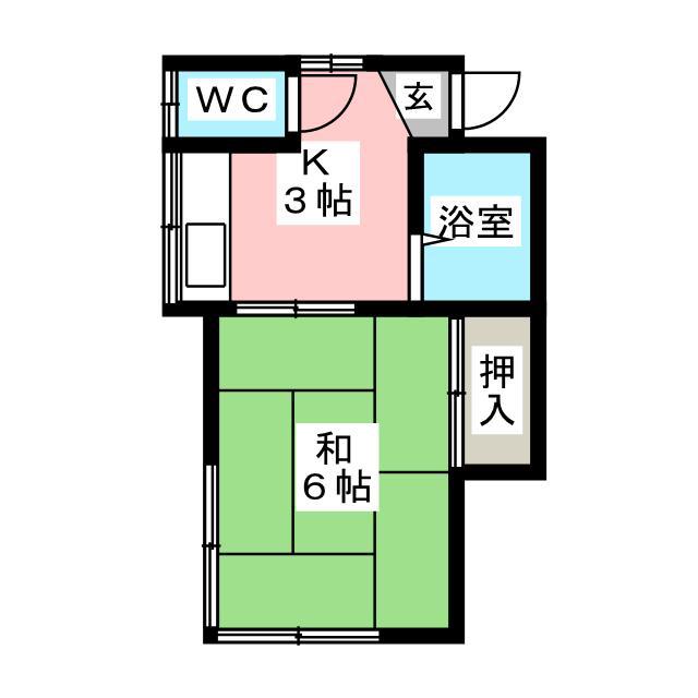 聖荘(1K/1階)の間取り写真