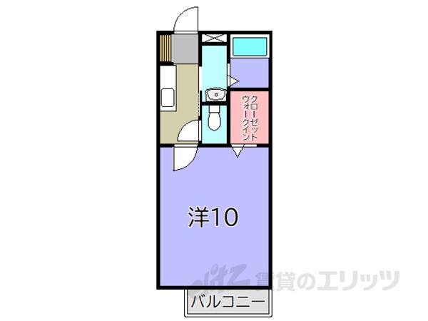 グリーチネB(1K/2階)の間取り写真