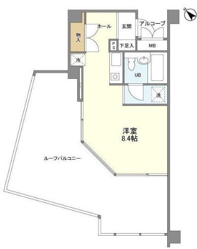 パティオス1番館(ワンルーム/5階)の間取り写真