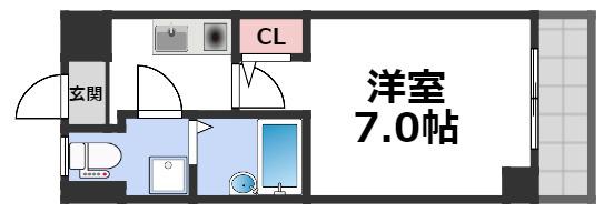 K-イーストビル(1K/4階)の間取り写真