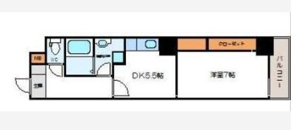 ラフォーレ島之内II(1DK/7階)の間取り写真