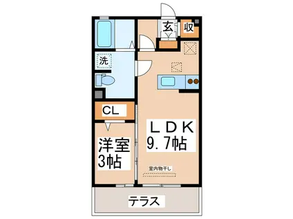 グリュックシャン(1LDK/1階)の間取り写真
